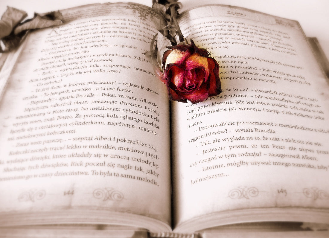 old book and rose